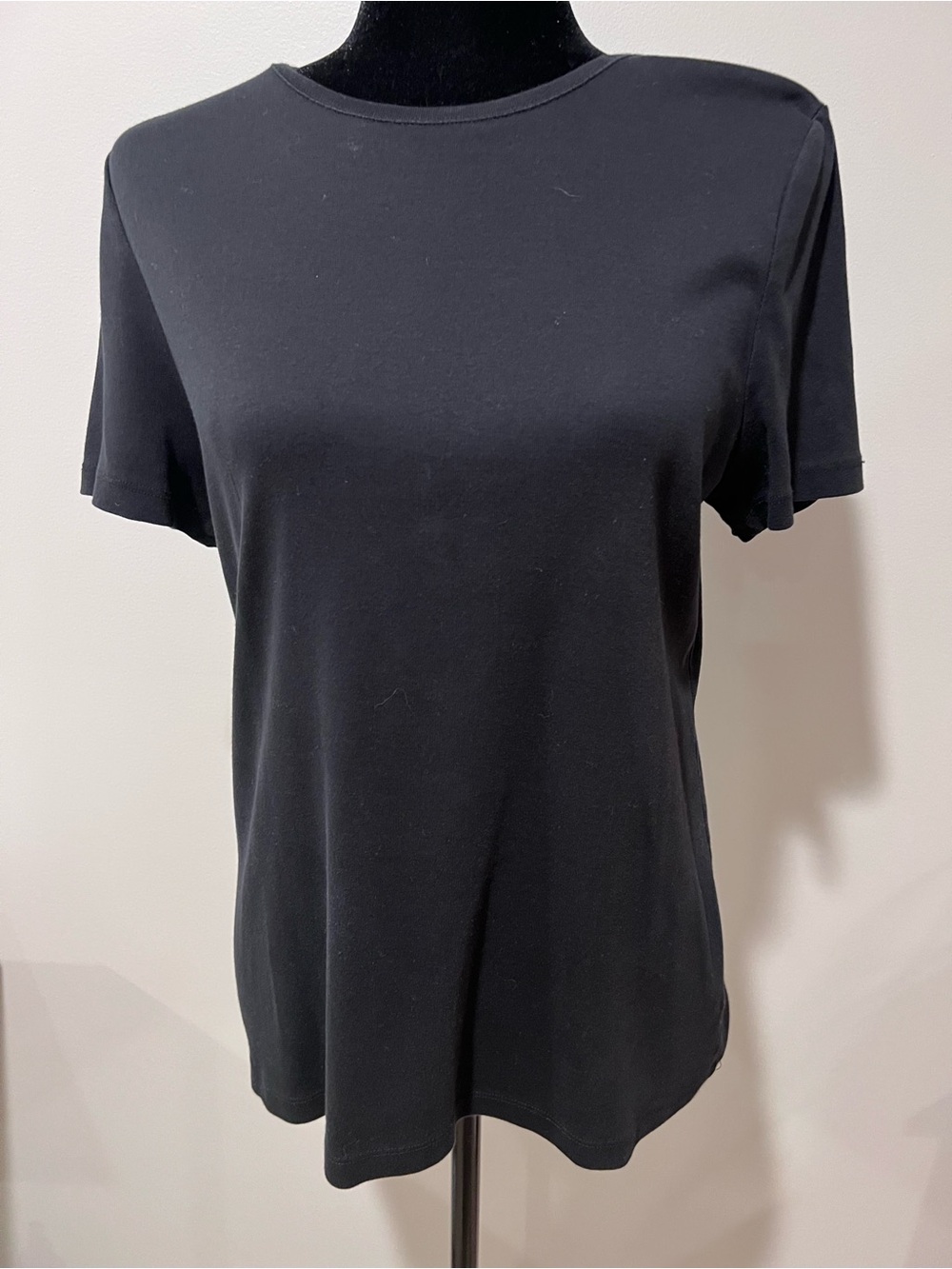 Talbots Black Short-Sleeve Crewneck Tee